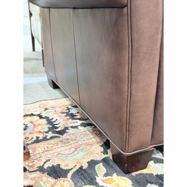 Hancock & Moore City Kip Mocha Leather Sofa For Sale - Image 9 of 10