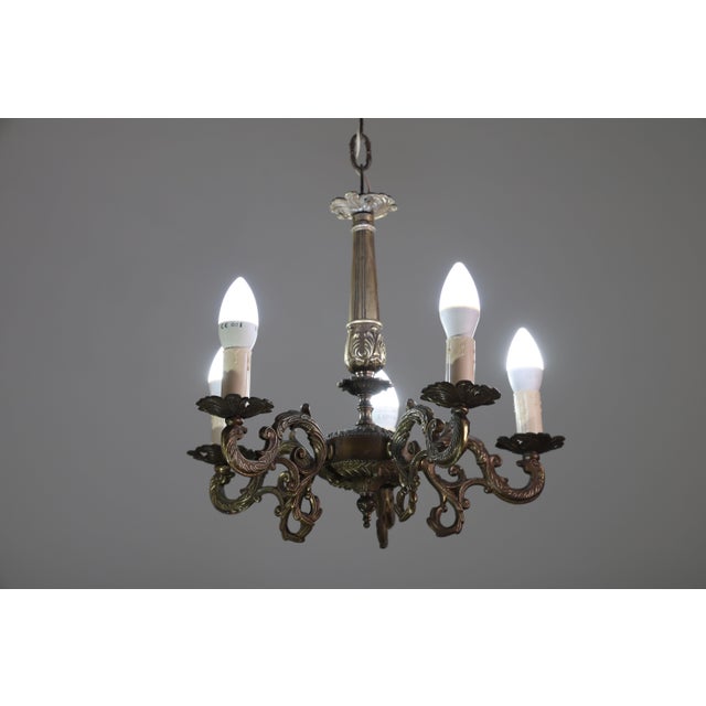 Vintage Brass Chandelier, 1960s For Sale - Image 14 of 14