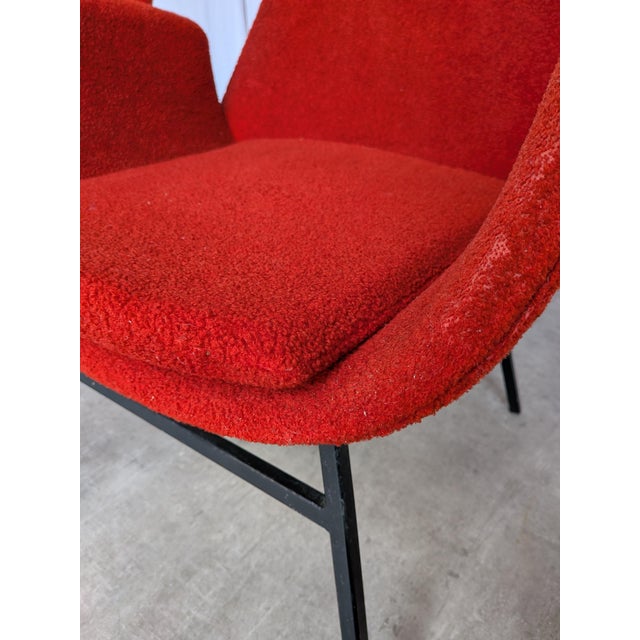 Mid-Century Red Fabric Armchairs in style of Alvin Lustig, 1970s, Set of 2 For Sale - Image 12 of 18