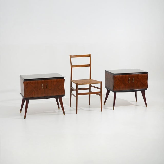 Bedside Tables with Glass Top, 1950s, Set of 2 For Sale - Image 13 of 14