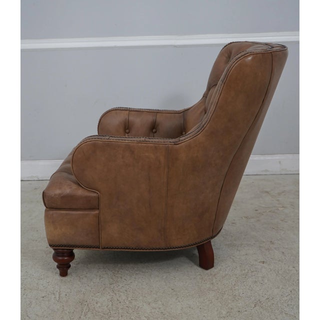 Traditional Maitland Smith Tufted Leather No.1134 Piper Chair For Sale - Image 3 of 13