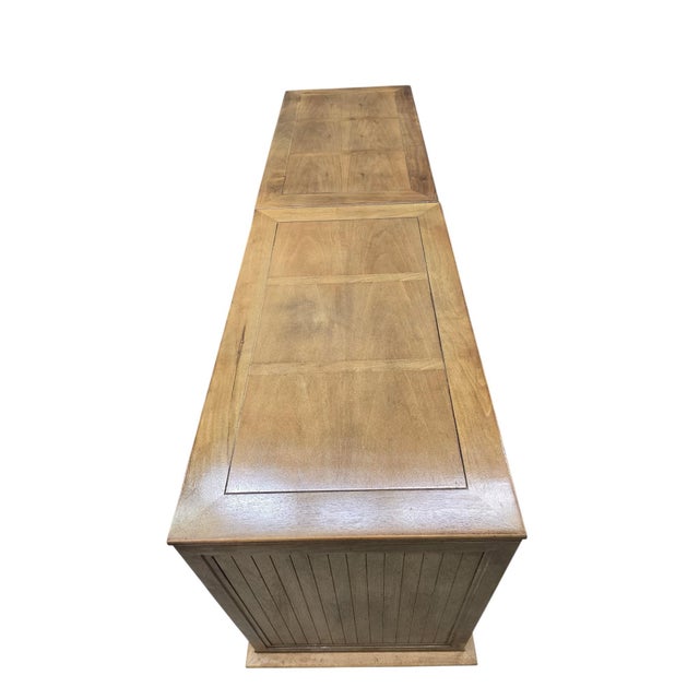 Wood Late 20th Century Postmodern Burlwood & Fluted Door Nightstands With Matching Dresser, 3 Pieces For Sale - Image 7 of 12