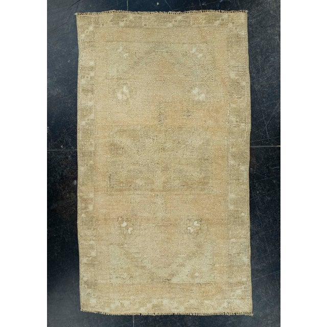 Brown Turkish Mini Rug Oriental Hand Knotted Vintage Rug 1'9" x 3' #16431 For Sale - Image 8 of 8