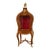 Rococo-Style Wooden Display Vitrine – Red Tufted Velvet Interior, Gold Leaf & Bronze Details For Sale