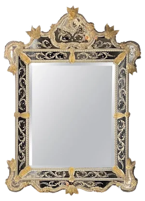 Venetian Etched Murano Glass Mirror