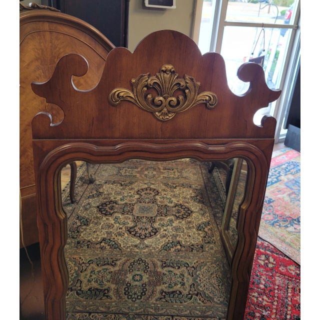 Fine vintage Queen Anne wall mirror. Measures 48 inches tall by 18 inches wide and 1 inches deep. Fine condition all wood...