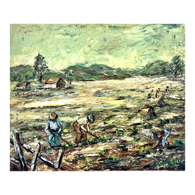 Mid-Century Social Realism Captured in “Braceros at Work” by Mildred H. Smith For Sale