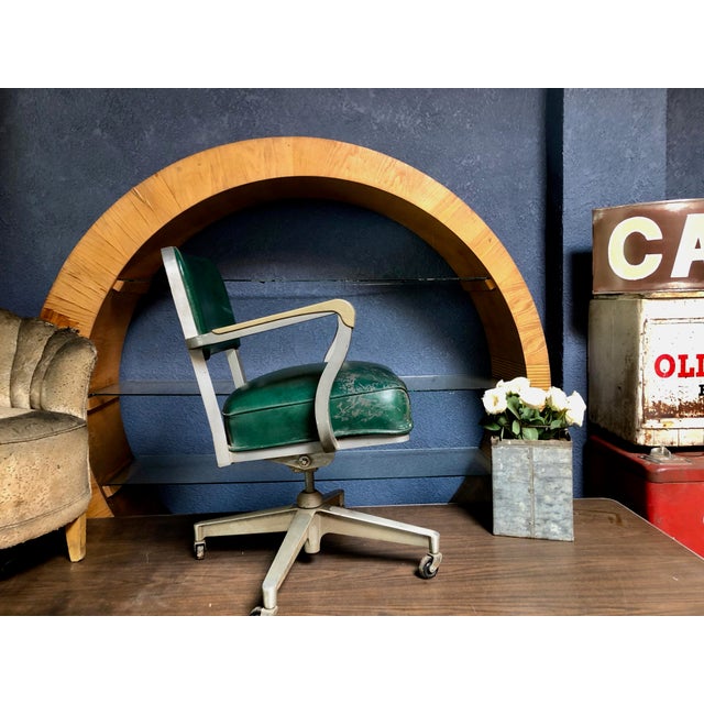 1950s Vintage Beefy Steelcase Banker Rolling Desk Chair | Chairish