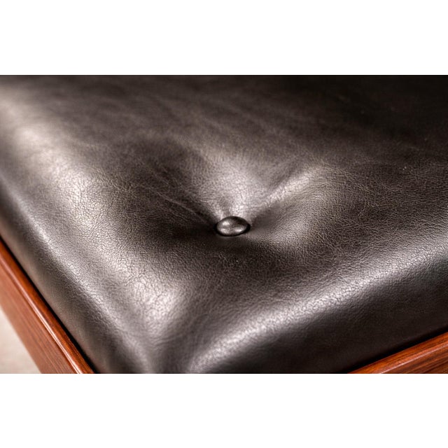 Ottoman in Rosewood & Leather, Liceu De Artes, 1960s For Sale - Image 9 of 10