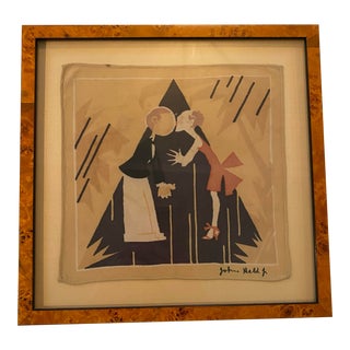 John Held Jr. Silk Scarf Framed For Sale