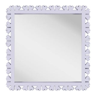 Fleur Home Audubon Bamboo Sticks Square Mirror in Spring Iris, 31.5x31.5 For Sale