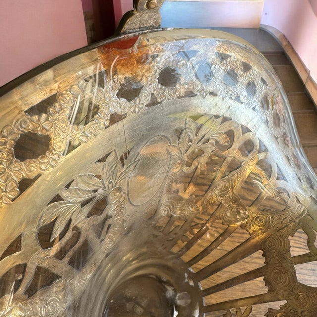 Antique German George Roth Hanau Repoussé 800 Silver Brides Basket Vase Decor For Sale - Image 9 of 12