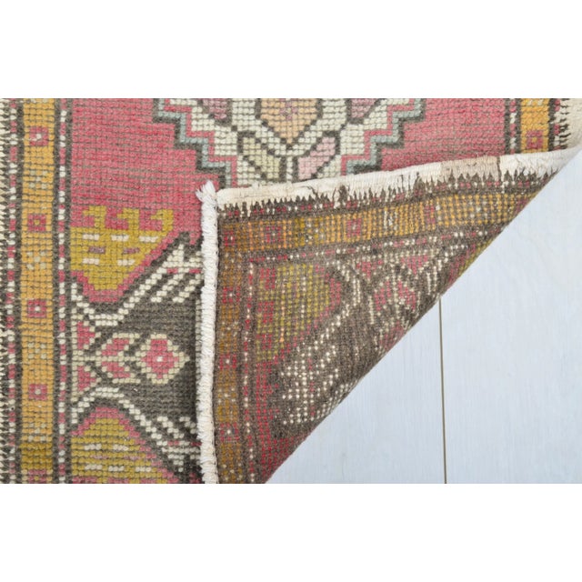 1960s 1960s Anatolian Unique Tribal Wool Small Carpet For Sale - Image 5 of 6