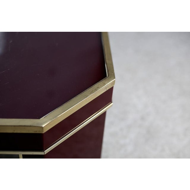 1970s Coffee Table in Glass, Brass, Acrylic Glass and Wood by Eric Maville, France, 1970s For Sale - Image 5 of 18