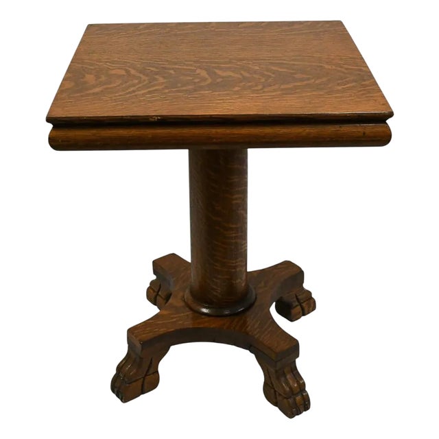 Antique 19th-Century Lion's Feet Oak Wood Table For Sale