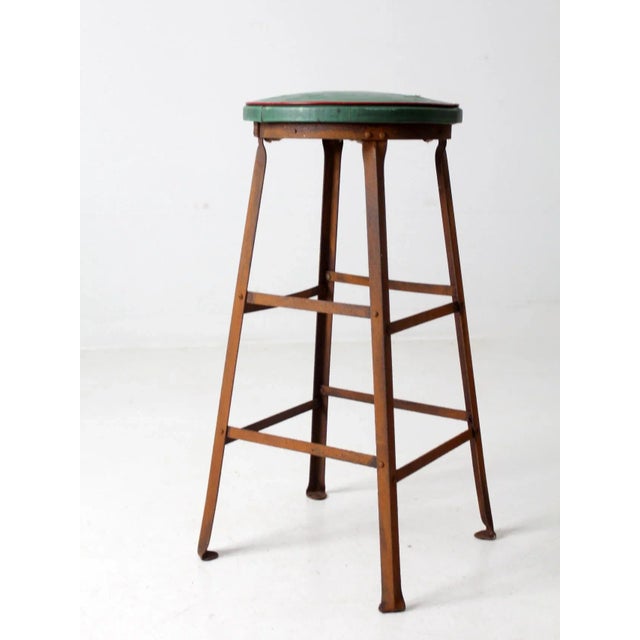 Vintage Industrial Stool For Sale - Image 10 of 11