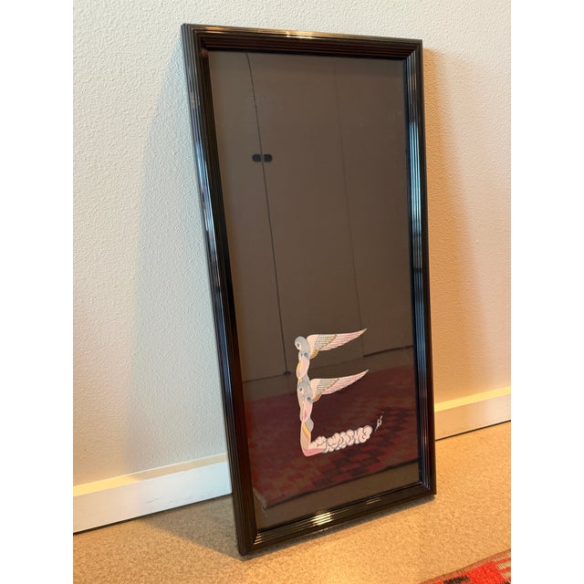 Vintage Framed Erté Silk Art Deco Scarf Letter E Minotaur Galleries 1980s Postmodern For Sale - Image 13 of 14