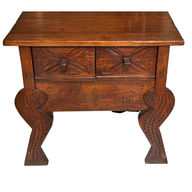 Mid 20th Century Guatemalan Nahuala Custom Carved Console or Side Table For Sale - Image 5 of 13