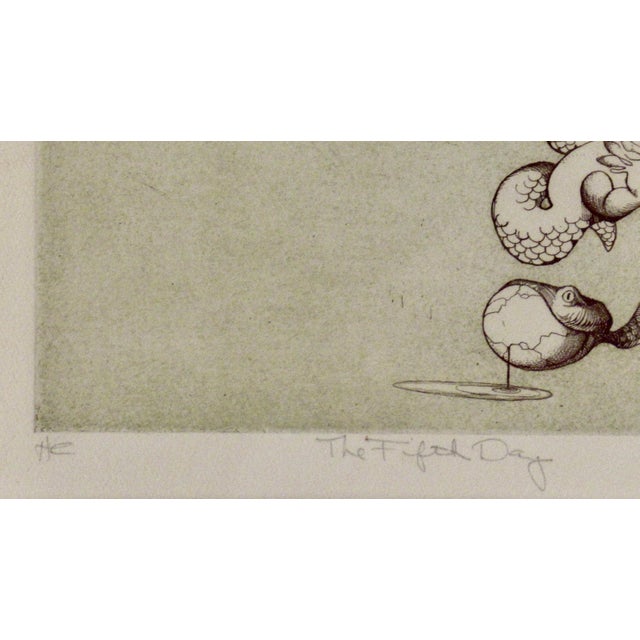 Printmaking Materials Charles Bragg The Fifth Day C. 1980 Reproduction Print For Sale - Image 7 of 8