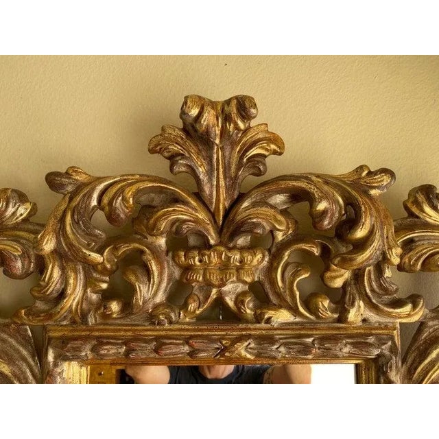Glass 1970s Rococo Giltwood Mirror For Sale - Image 7 of 13