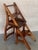 Vintage French Country Carved Oak Metamorphic Folding Chair Step Ladder For Sale - Image 9 of 12