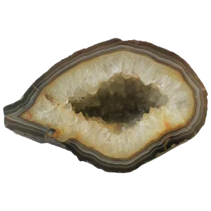 Agate Geode White and Brown Natural Sculpture