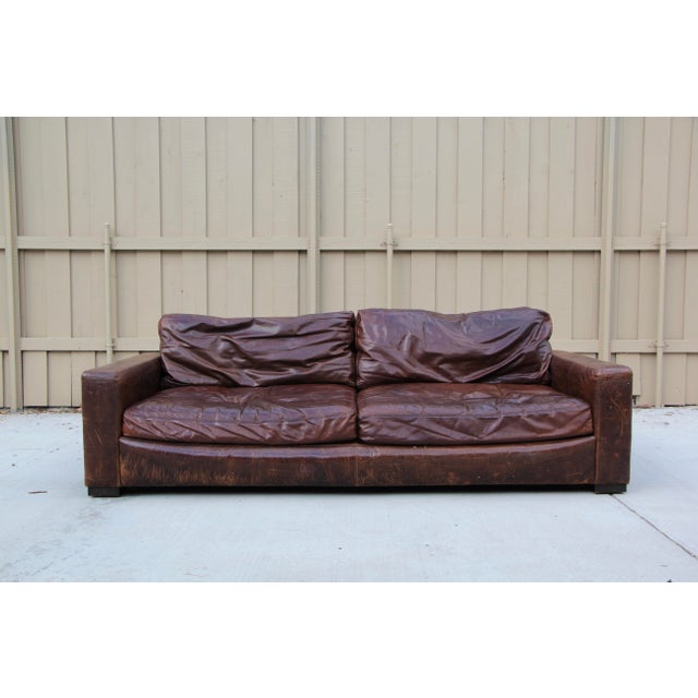 Restoration Hardware Distressed Leather Sofa Chairish