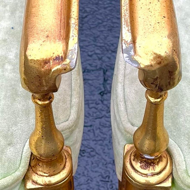 Vintage Gilt Metal Dining Chairs - Set of Six For Sale - Image 9 of 11