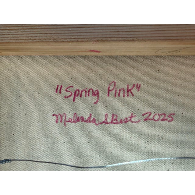 Modern Abstract Floral Acrylic Painting on Canvas, Signed, Dated For Sale - Image 4 of 4