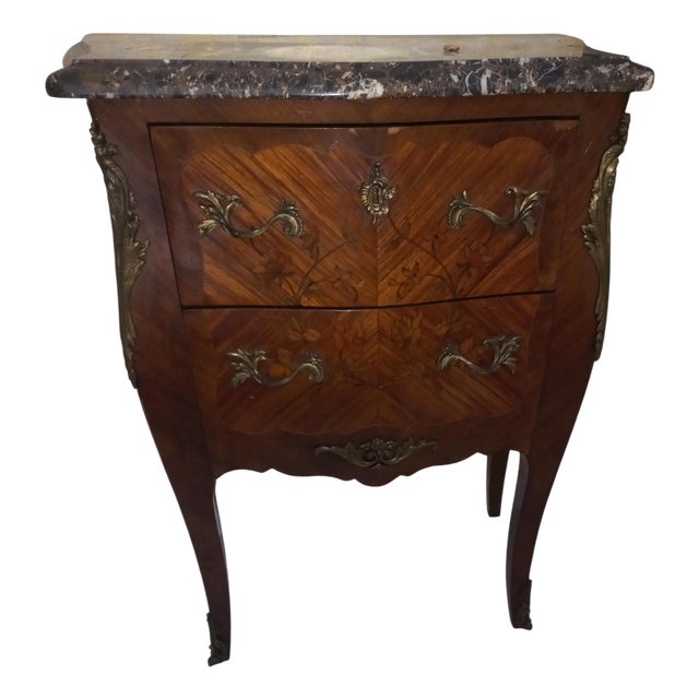 Oak and Marble Cabinet For Sale