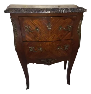 Oak and Marble Cabinet