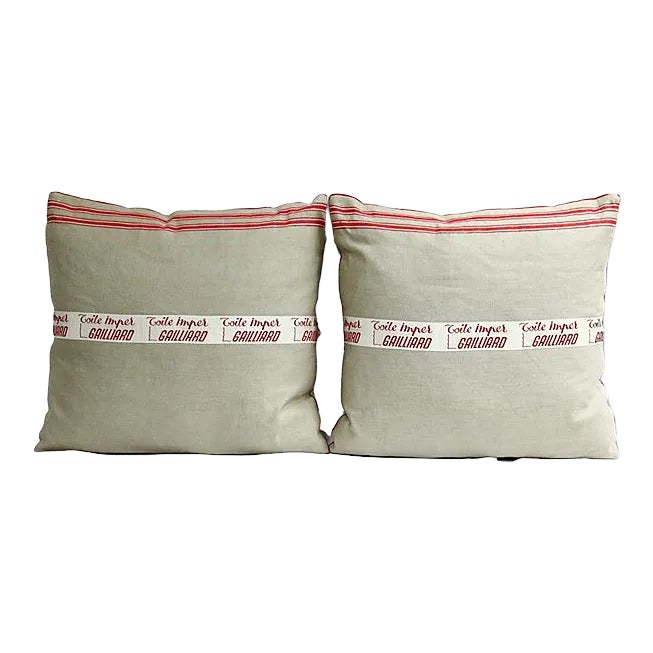 Vintage French Linen Pillows, a Pair Chairish