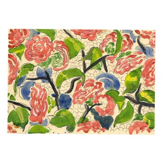Jean Mary Ogilvie, Vintage Floral Pattern Design, 1930s, Gouache For Sale