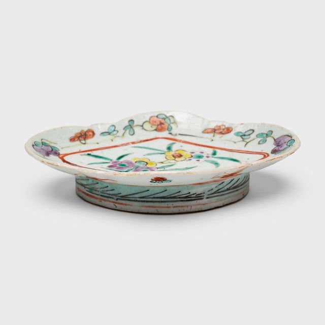 Chinese Mid 20th Century Chinese Petite Peach Blossom Dish For Sale - Image 3 of 5