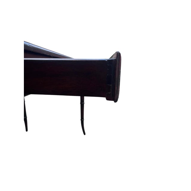 Late 20th Century Faux Bamboo Leather Top Writing Desk For Sale - Image 11 of 18