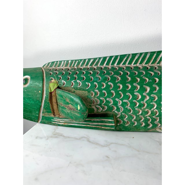 Late 20th Century African Carved Wooden Ceremonial Sculptured Fish Bozo Tribe Mali For Sale - Image 9 of 13