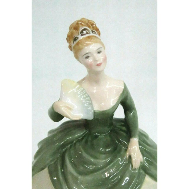 Green Royal Doulton HN2312 Soiree English Bone China Porcelain Figurine For Sale - Image 8 of 11