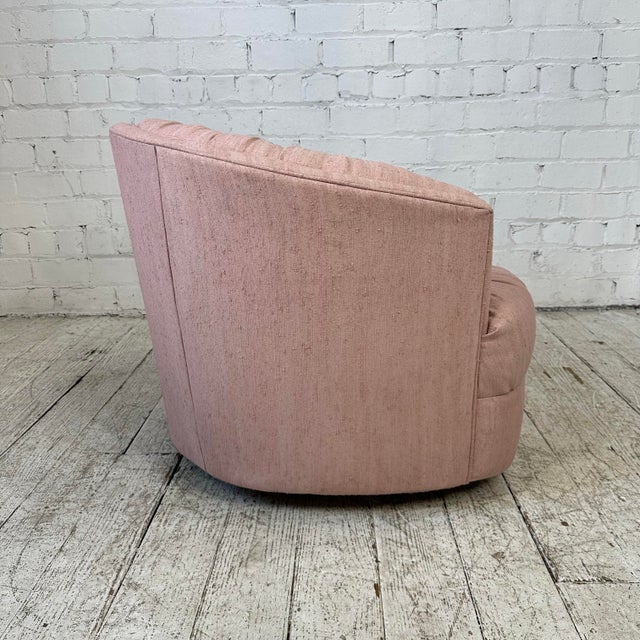 Mid 20th Century 1980s Barrel Back Swivel Chair by Brookwood Furniture For Sale - Image 5 of 12