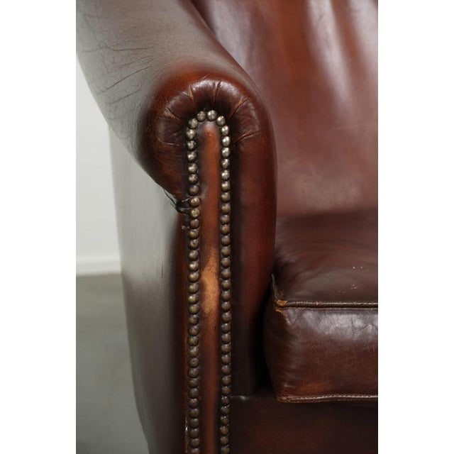 English Sheepskin 2-Seater Club Sofa For Sale - Image 11 of 14
