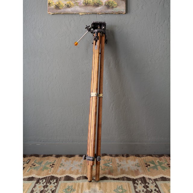Industrial Ries Jr Model Photoplane Tilt Head Wooden Tripod | Chairish
