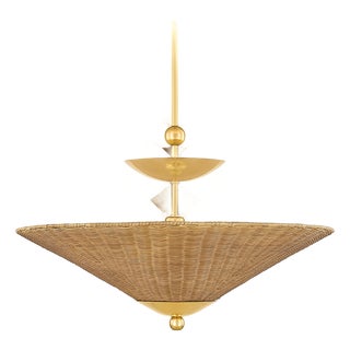 Mitzi Perilla 30 in. 1 Light Pendant in Aged Brass Finish For Sale