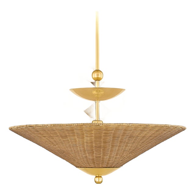 Mitzi Perilla 30 in. 1 Light Pendant in Aged Brass Finish For Sale