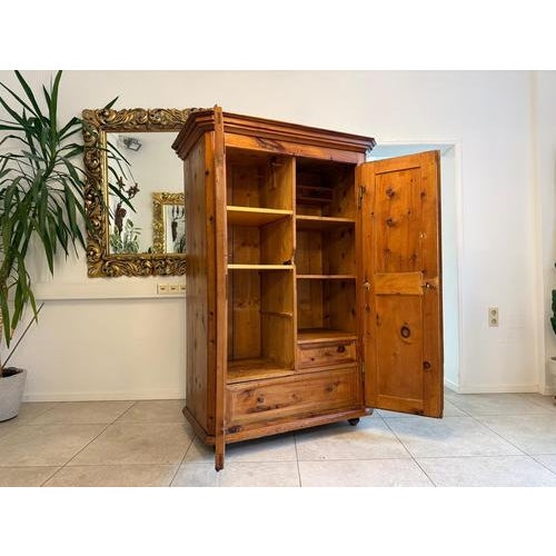 Antique Swiss Pine Wardrobe For Sale - Image 4 of 18
