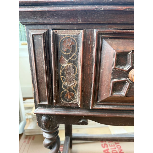Antique Jacobean Server With Barley Twist Stretcher For Sale In Philadelphia - Image 6 of 8