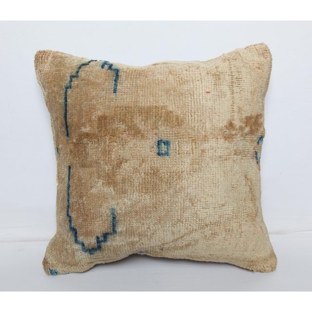 Here i am listing a antique 100% Handmade double knotted rug pillow cover, made from Vintage tribal Oushak rug This’s a...