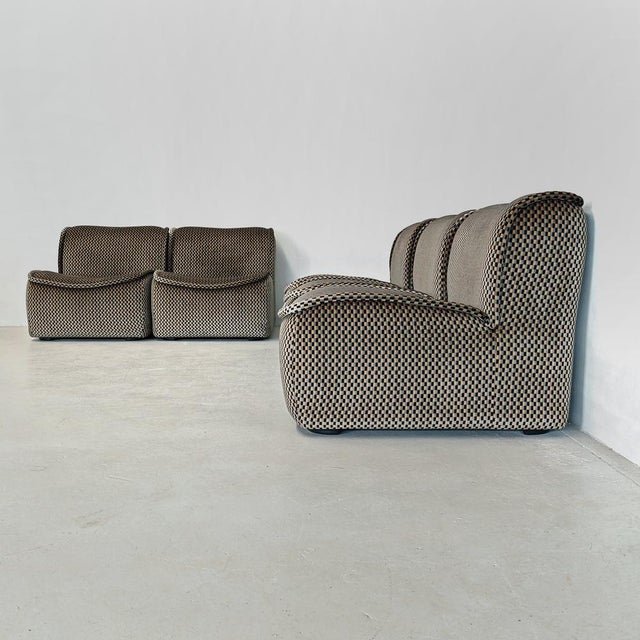 Calida Modular Sofa in Optical Velvet by Giudici for Coima, 1970s, Set of 5 For Sale - Image 16 of 18