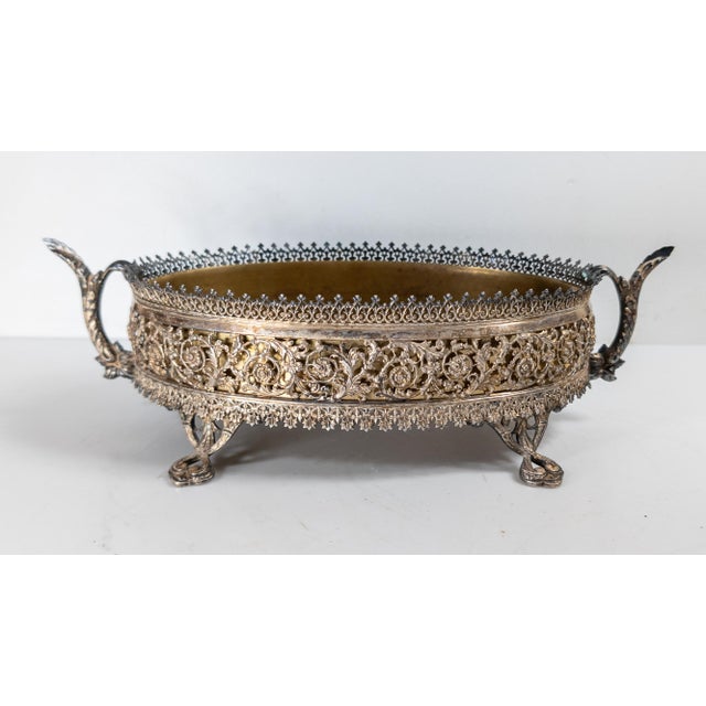 Late 19th Century 19th Century Victorian Silverplate Centerpiece Jardiniere Planter For Sale - Image 5 of 14