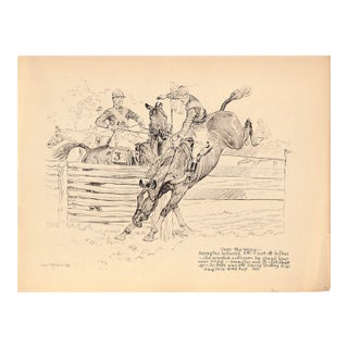 Over the Wing - Seraglio Virginia Gold Cup 1931 Lithograph by Paul Brown For Sale