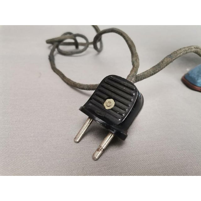 Art Deco Style Blue Metallic Iron Electric Air Fan, 1959 For Sale - Image 14 of 15