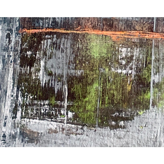 Contemporary Cove.XII White Framed Abstract Painting on Hand Made Parchment For Sale - Image 3 of 4